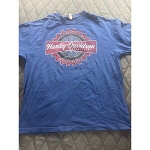 VTG Harley Davidson Graphic T-Shirt Mens XL Blue White Mountain New Hampshire